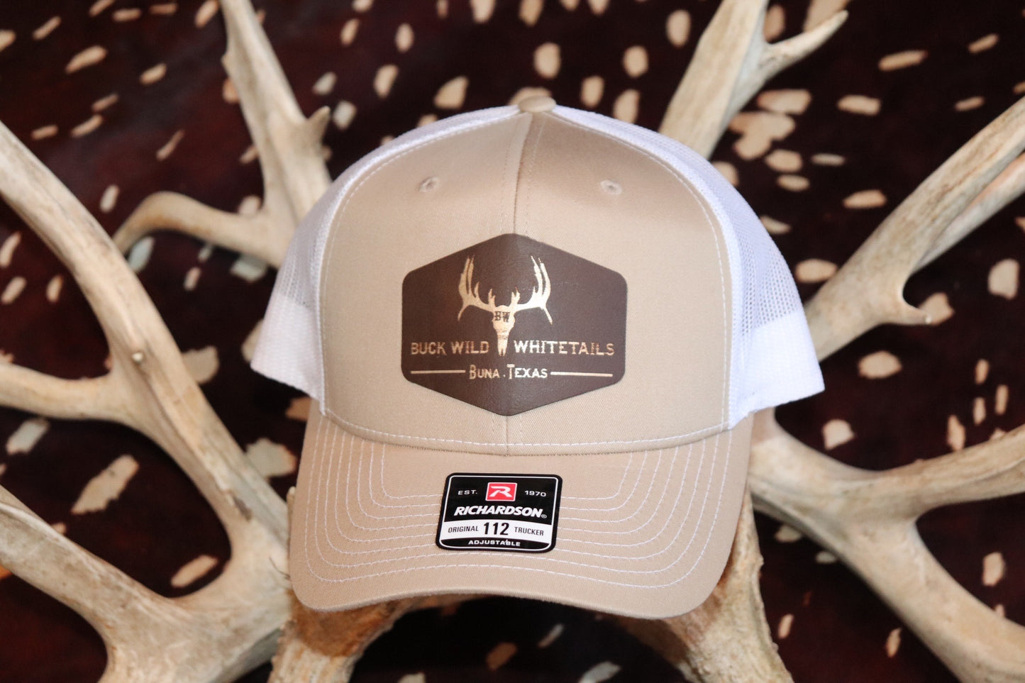 BWHco Whitetails Tan/ White Leather Patch